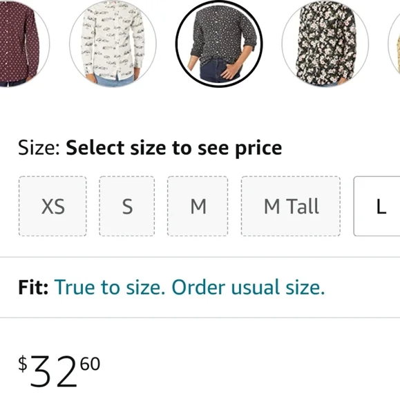 Goodthreads Men's Slim-Fit Long Sleeve Printed Poplin Shirt Size XS - Picture 6 of 6